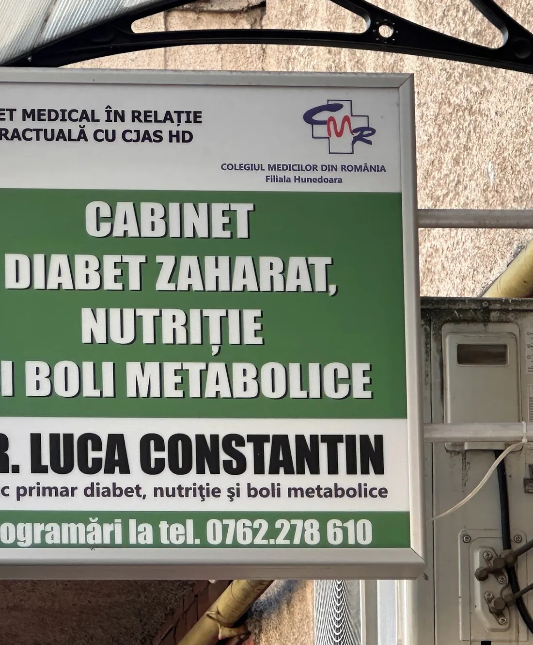 Firma cabinetului: Cabinet diabet zaharat, nutriție și boli metabolice — Dr. Luca Constantin